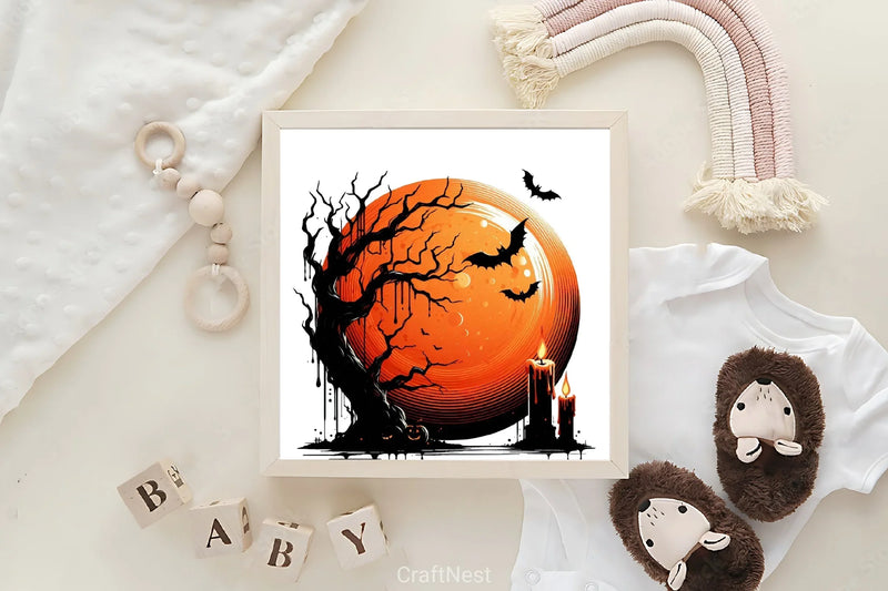 Halloween Tree & Moon Clipart Bundle - CraftNest - Digital Crafting and Art