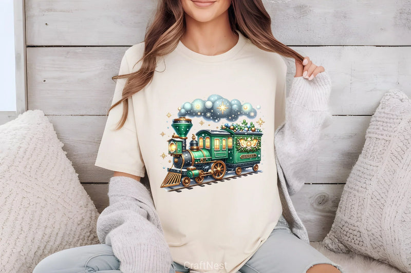 Christmas Vintage Train Clipart Bundle - CraftNest - Digital Crafting and Art