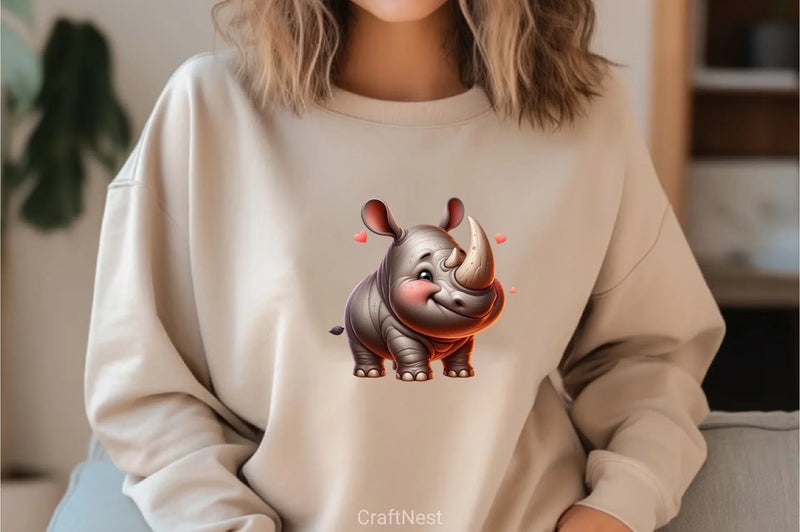 Cute Rhino Clipart Bundle - CraftNest - Digital Crafting and Art