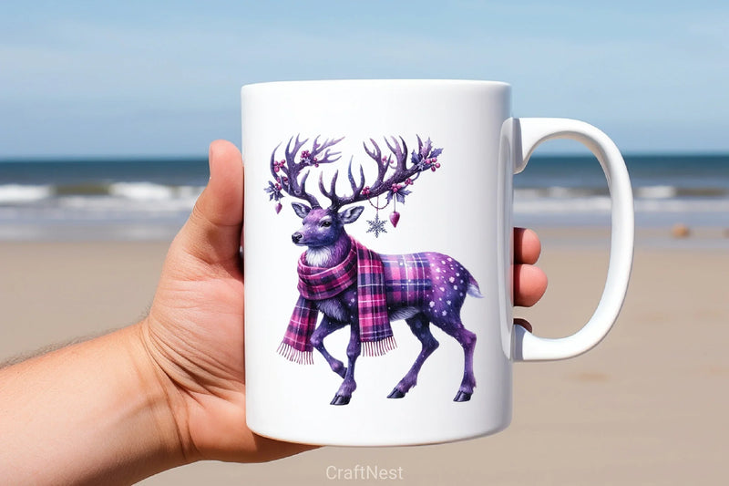 Purple Plaid Christmas Clipart Bundle - CraftNest - Digital Crafting and Art