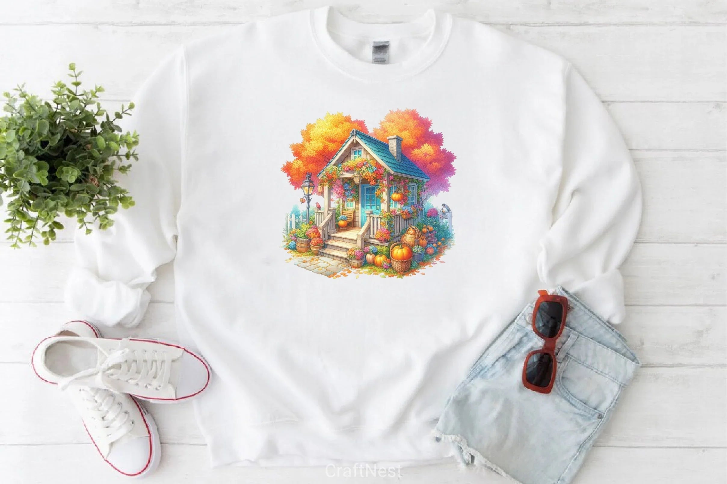 Autumn House Clipart Bundle 2 - CraftNest - Digital Crafting and Art