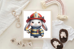 Bunny Firefighter Clipart Bundle - CraftNest - Digital Crafting and Art