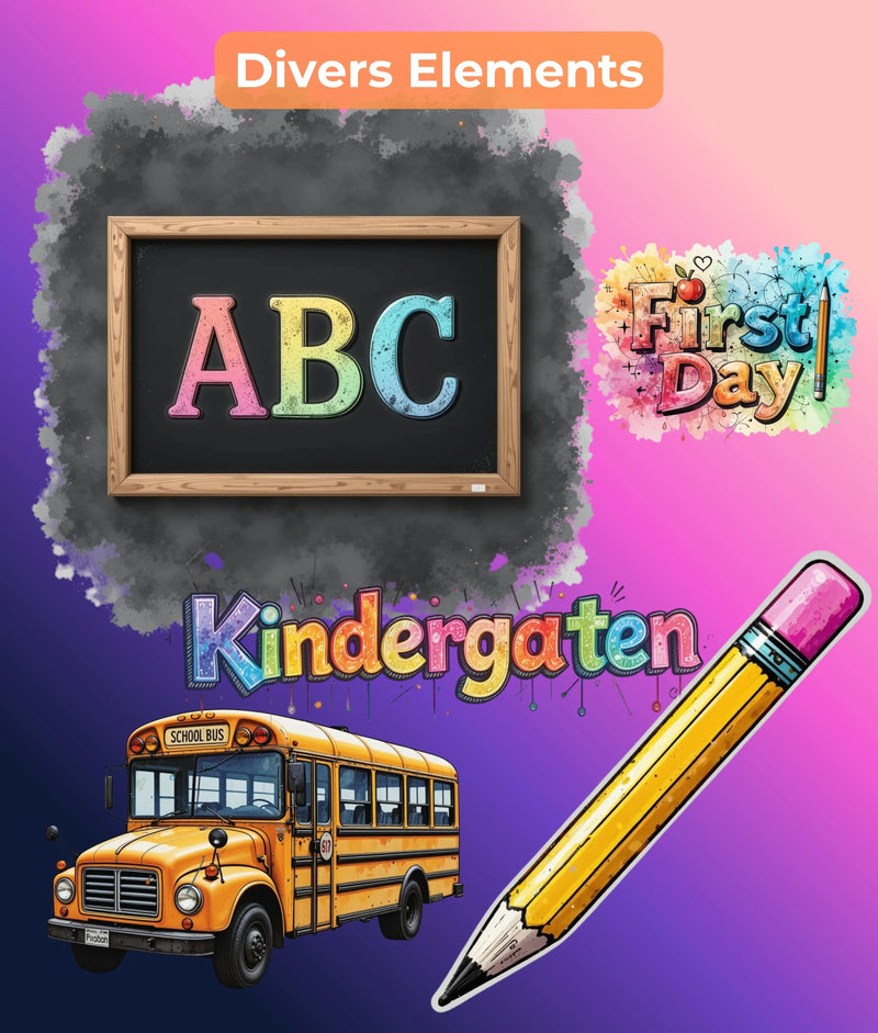 Retro Back to School Clipart Bundle - CraftNest - Digital Crafting and Art