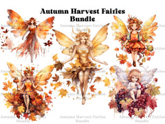 Autumn Harvest Fairies Clipart - CraftNest