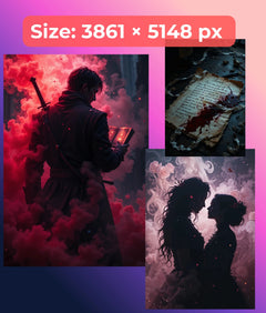 Dark Romance Kindle Case Inserts Clipart Bundle - CraftNest - Digital Crafting and Art