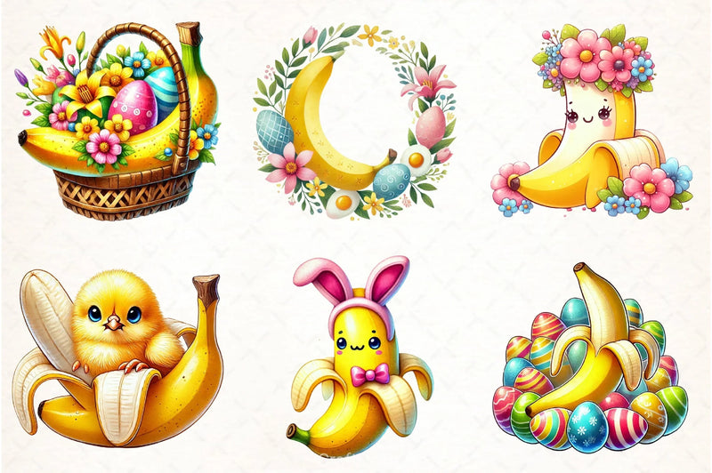 Easter Banana Clipart Bundle - CraftNest - Digital Crafting and Art