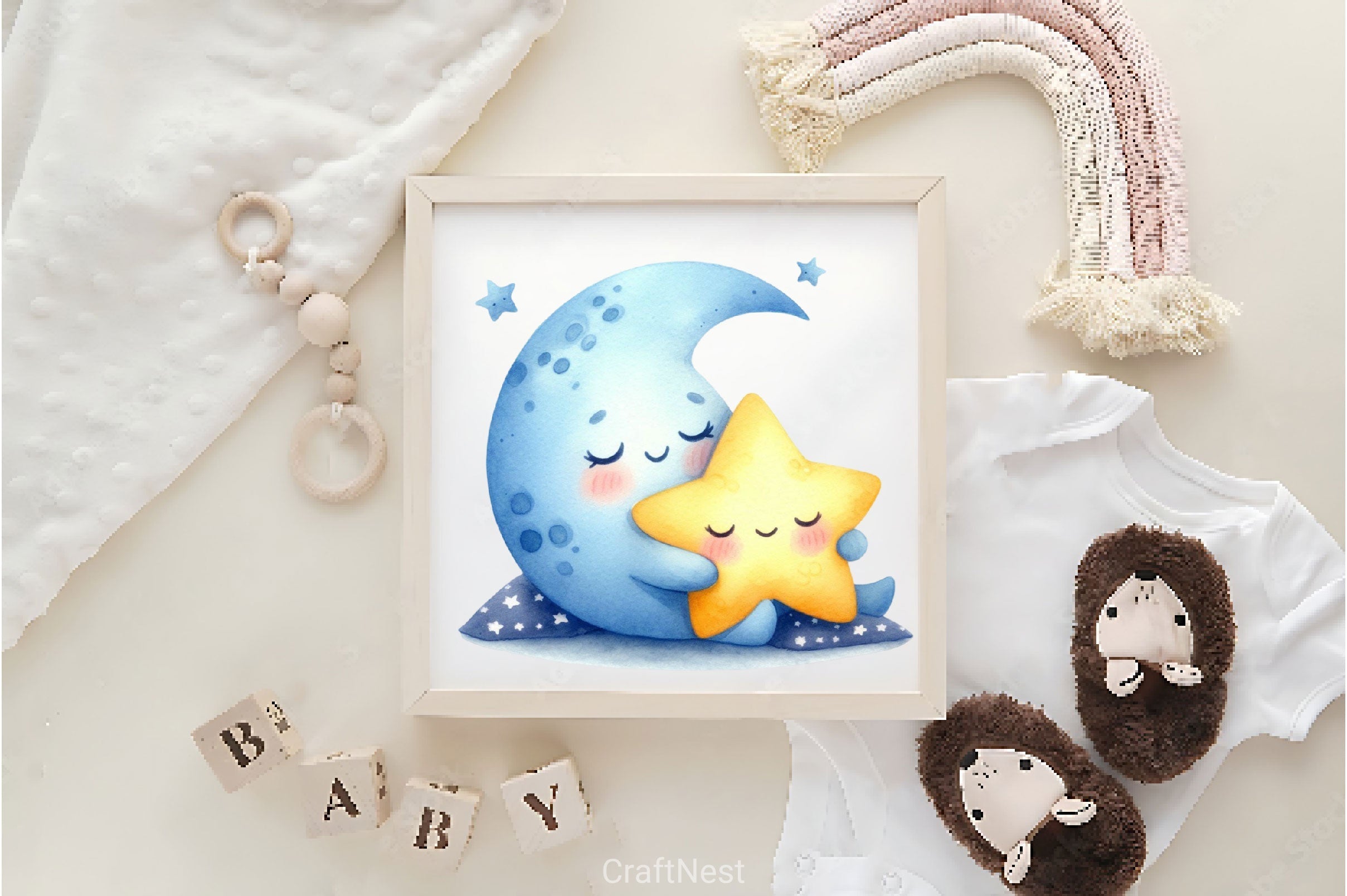 Sleepy Moon Clipart Bundle 3