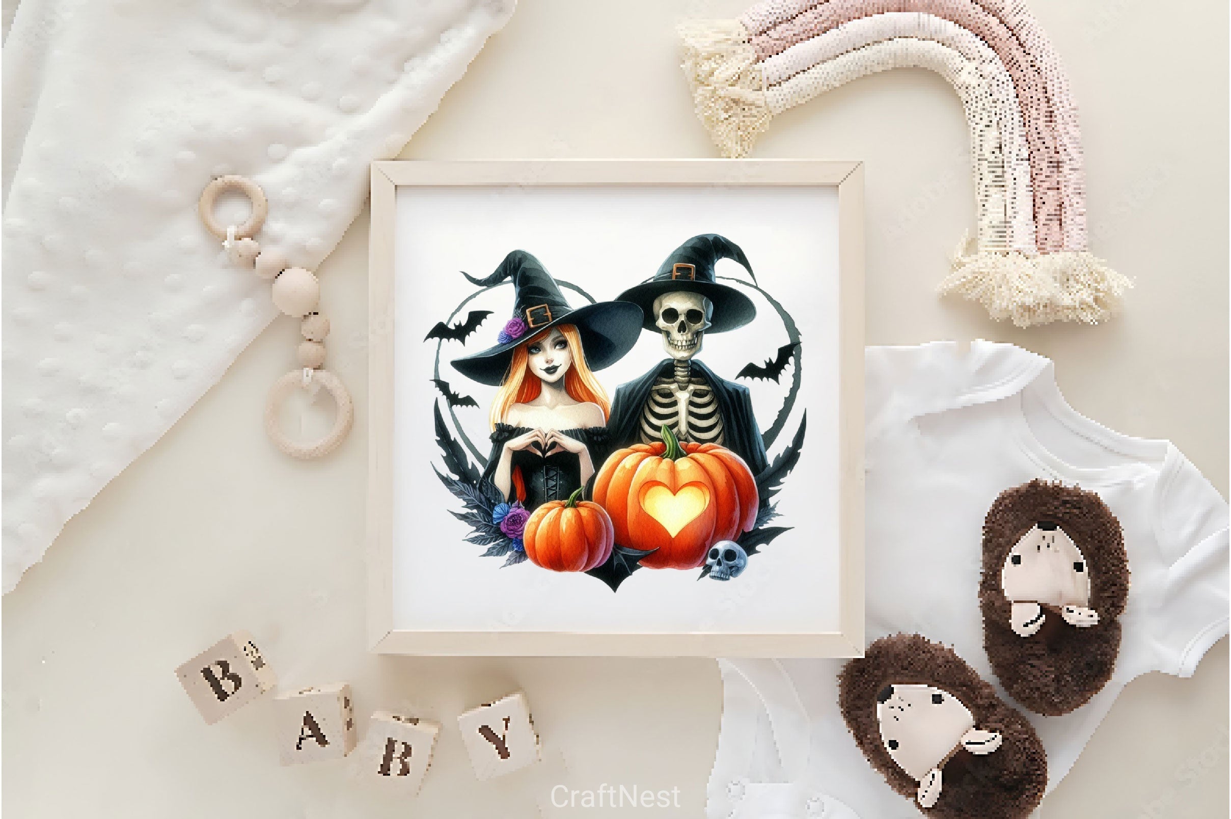 Halloween Couple Skeleton Clipart Bundle