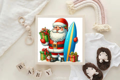 Christmas Santa Surfboard Clipart Bundle - CraftNest - Digital Crafting and Art