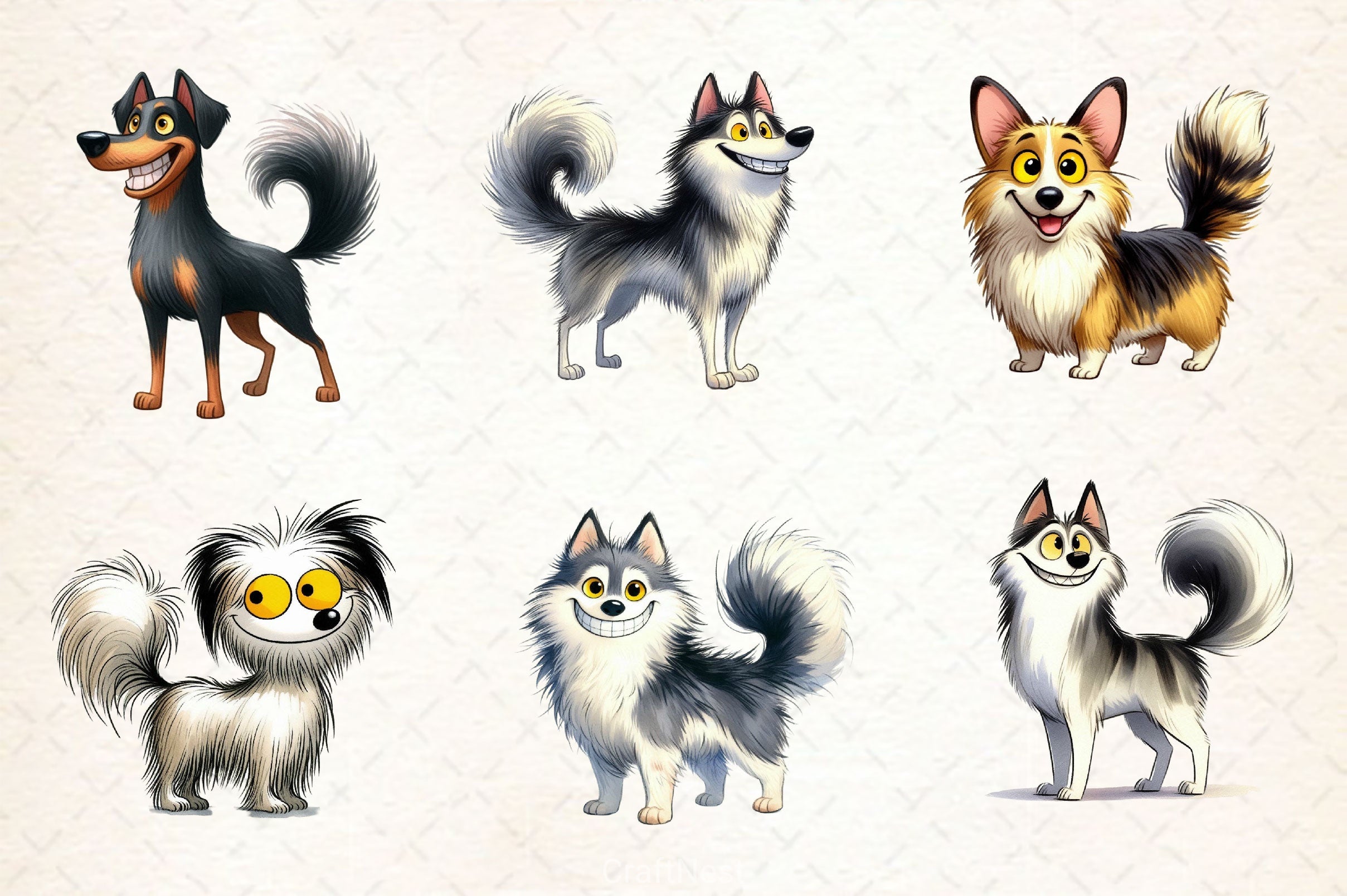 Funny Dog Cute Dog Clipart Bundle