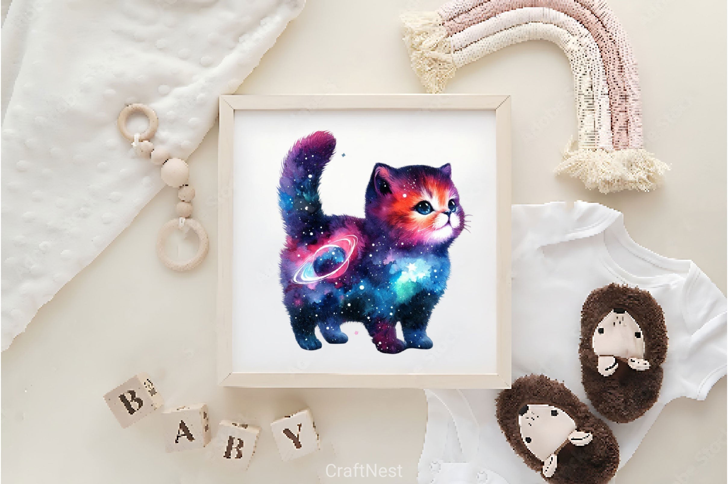 Starry Galaxy Animals Clipart Bundle