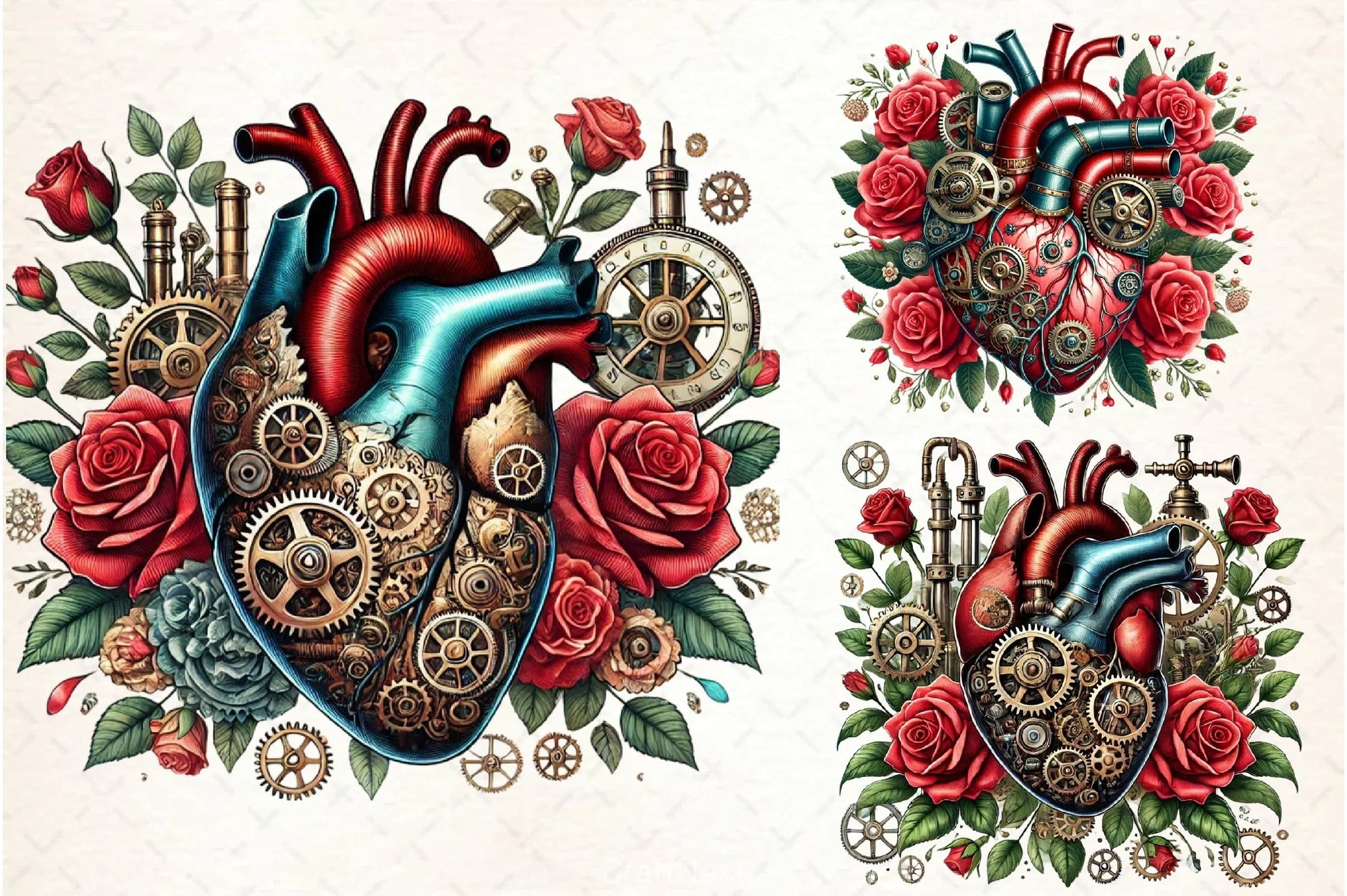 Steampunk Heart Clipart Bundle - CraftNest - Digital Crafting and Art