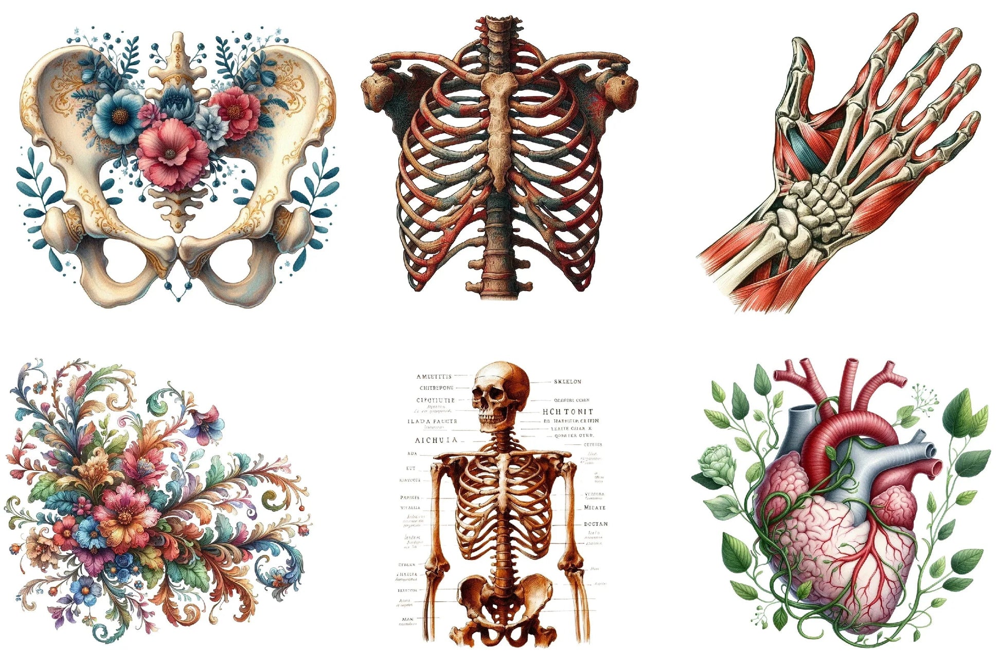 Vintage Antique Anatomy Clipart Bundle - CraftNest - Digital Crafting and Art