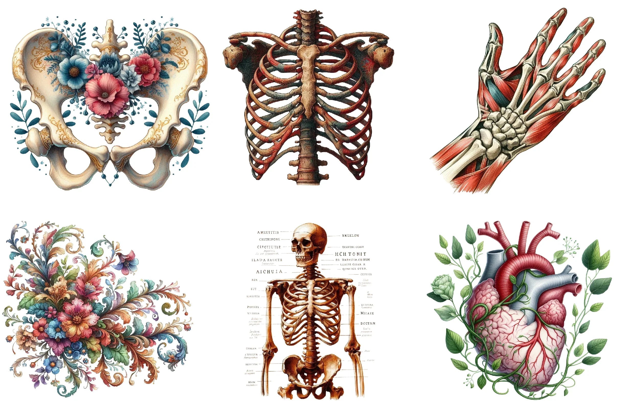 Vintage Antique Anatomy Clipart Bundle - CraftNest - Digital Crafting and Art
