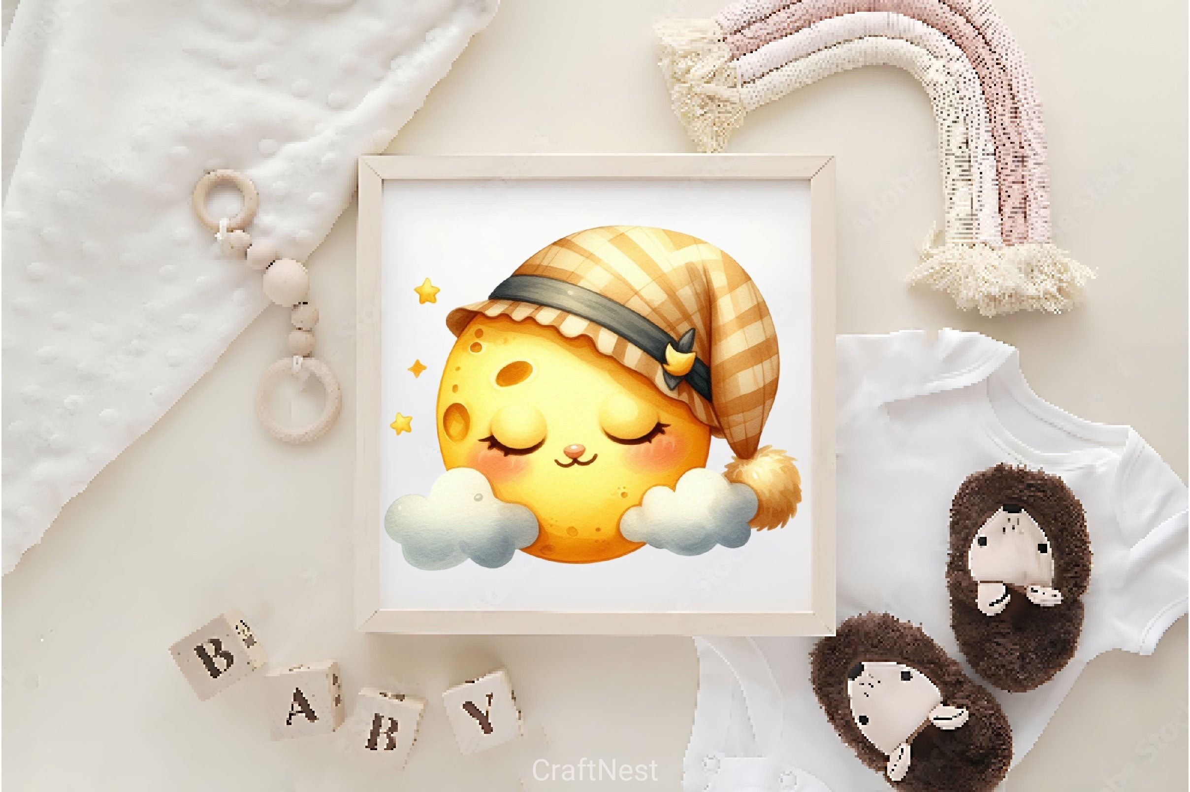 Sleepy Moon Clipart Bundle 2