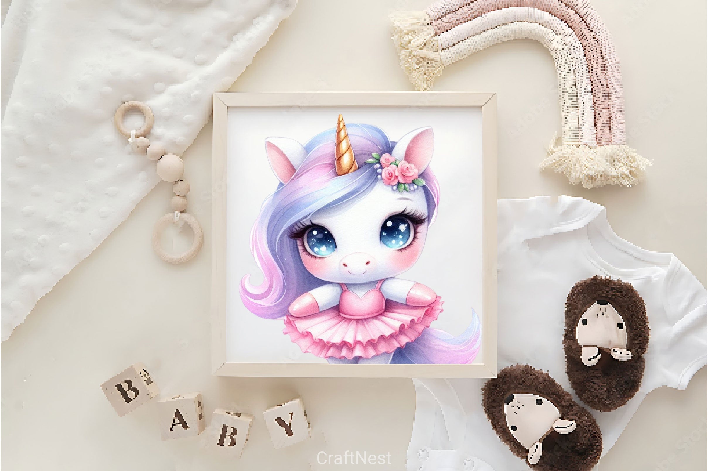 Cute Unicorns Ballet Clipart Bundle