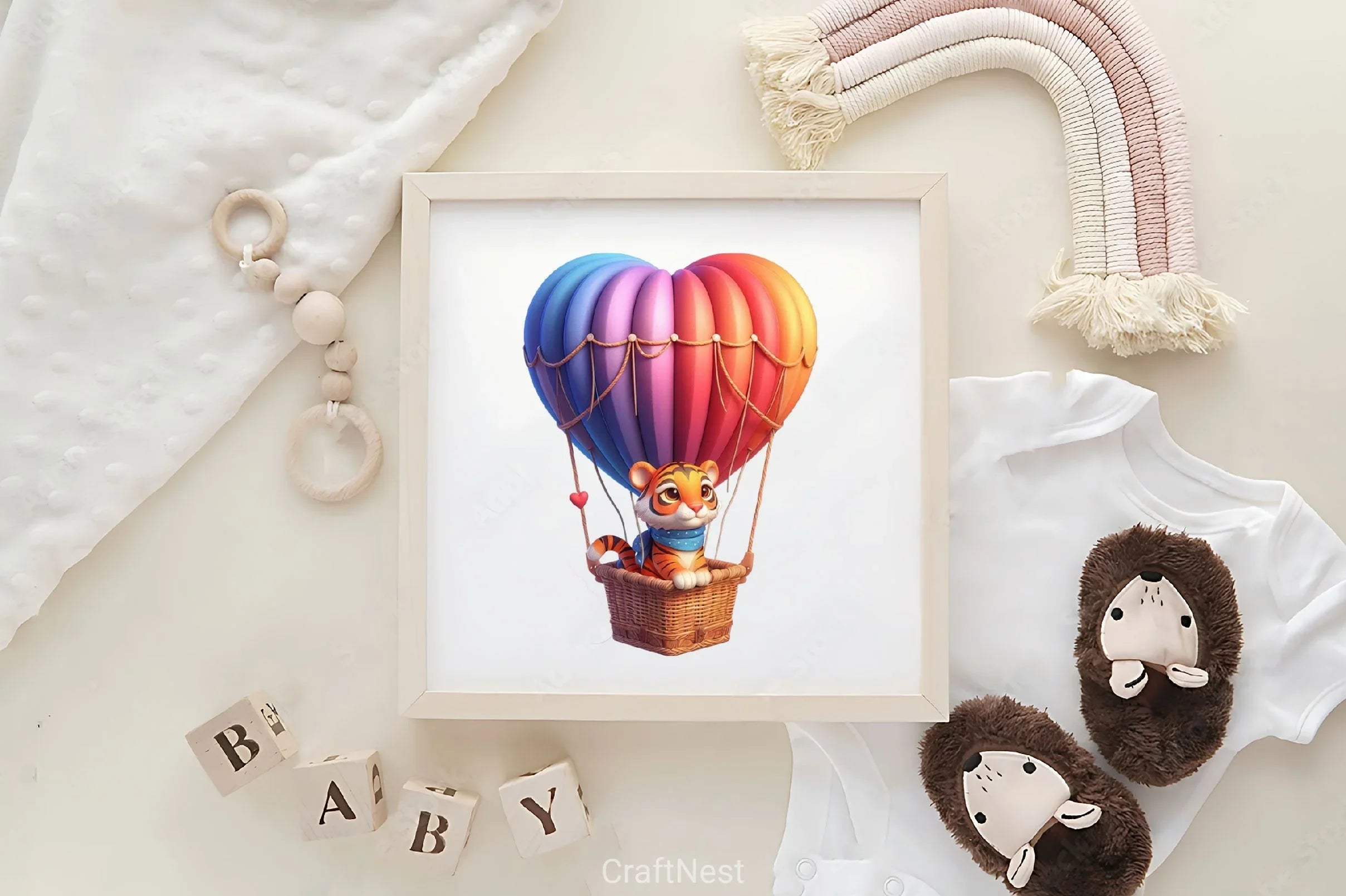 Valentine's Hot Air Balloon Animals Clipart Bundle - CraftNest - Digital Crafting and Art