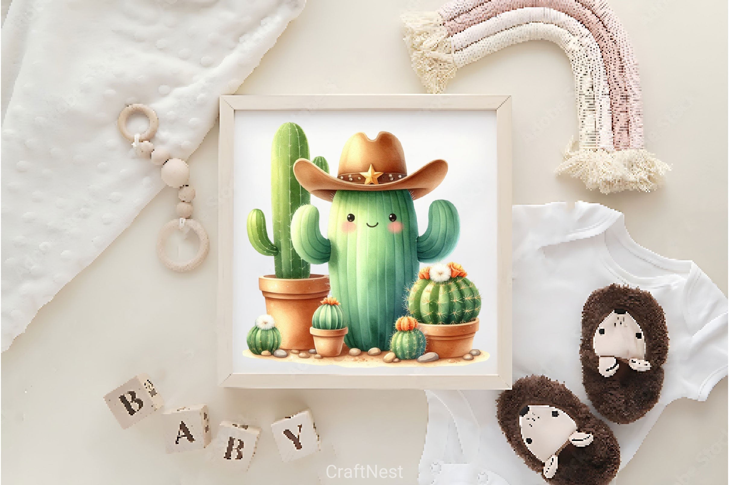 Pastel Western Cactus Clipart Bundle 2