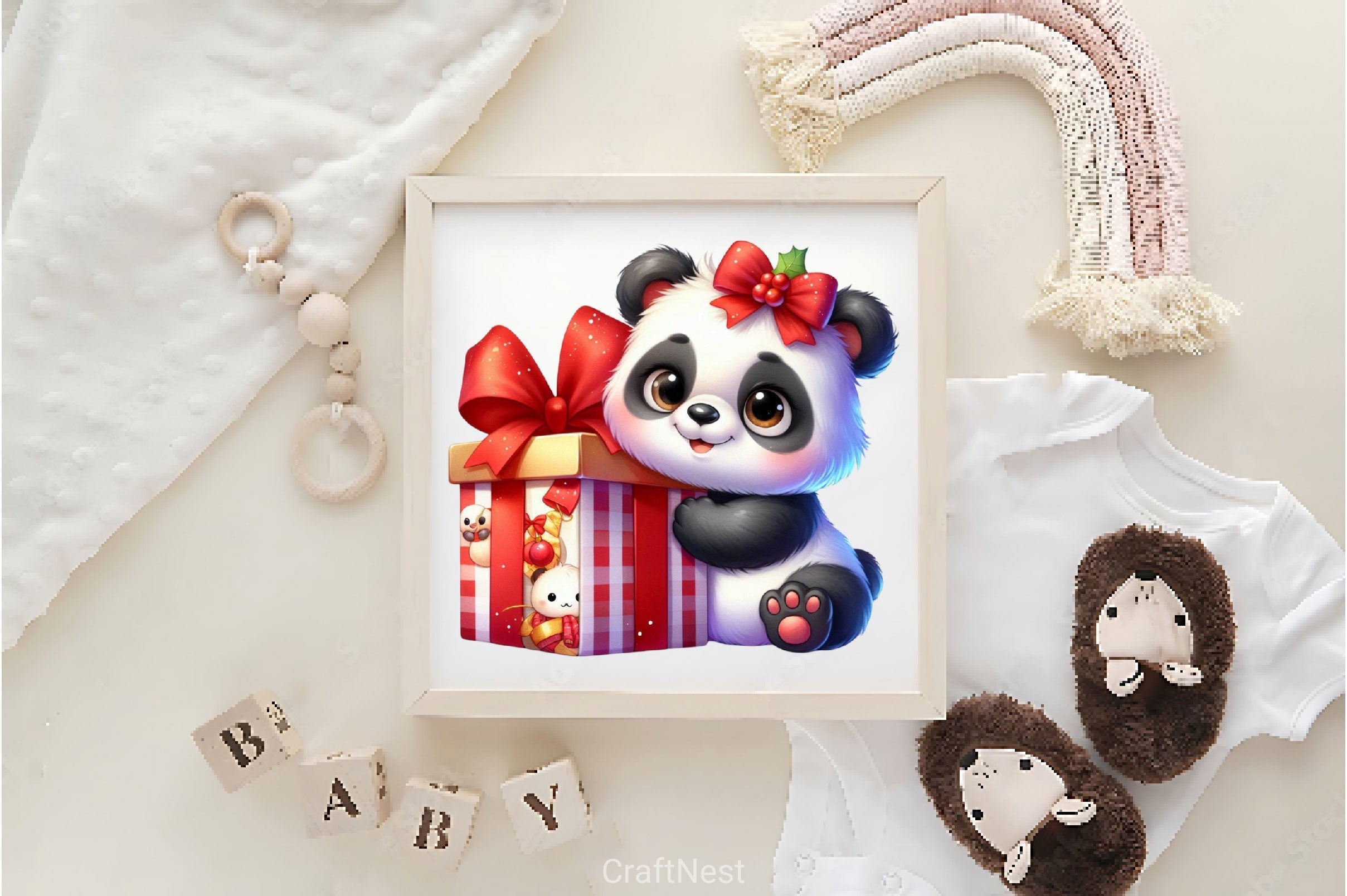 Christmas Panda Clipart Bundle 2