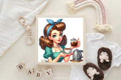 Retro Housewife Coffee Clipart Bundle - CraftNest - Digital Crafting and Art