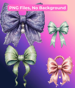Messy Coquette Holiday Bows Clipart Bundle - CraftNest - Digital Crafting and Art