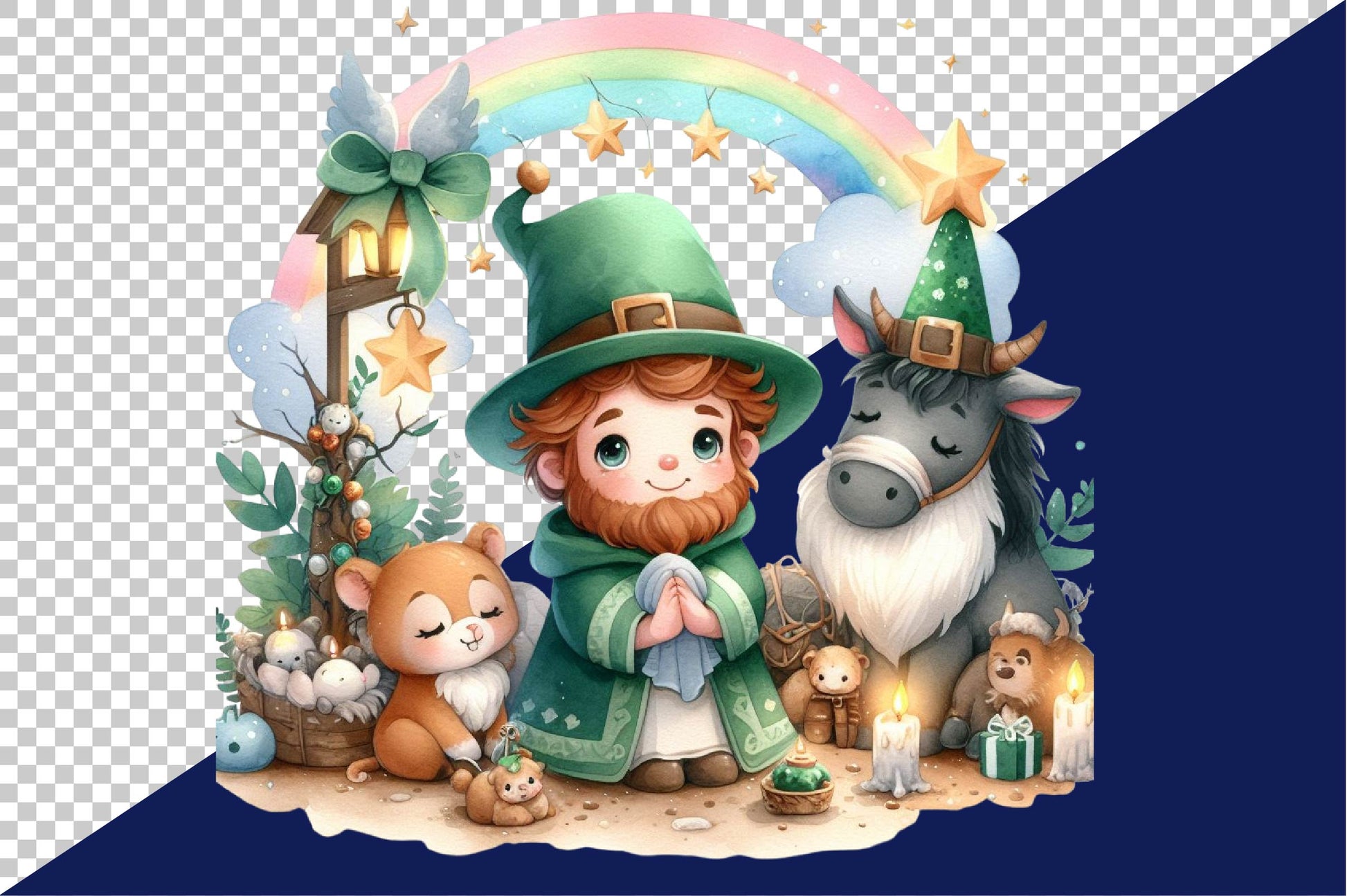 Cute St Patricks Day Nativity Scene Clipart Bundle - CraftNest - Digital Crafting and Art