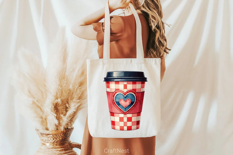 Christmas Plaid Coffee Cup Clipart Bundle - CraftNest - Digital Crafting and Art