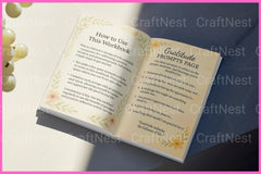 Gratitude Growth Workbook for Personal Development - CraftNest - Digital Crafting and Art