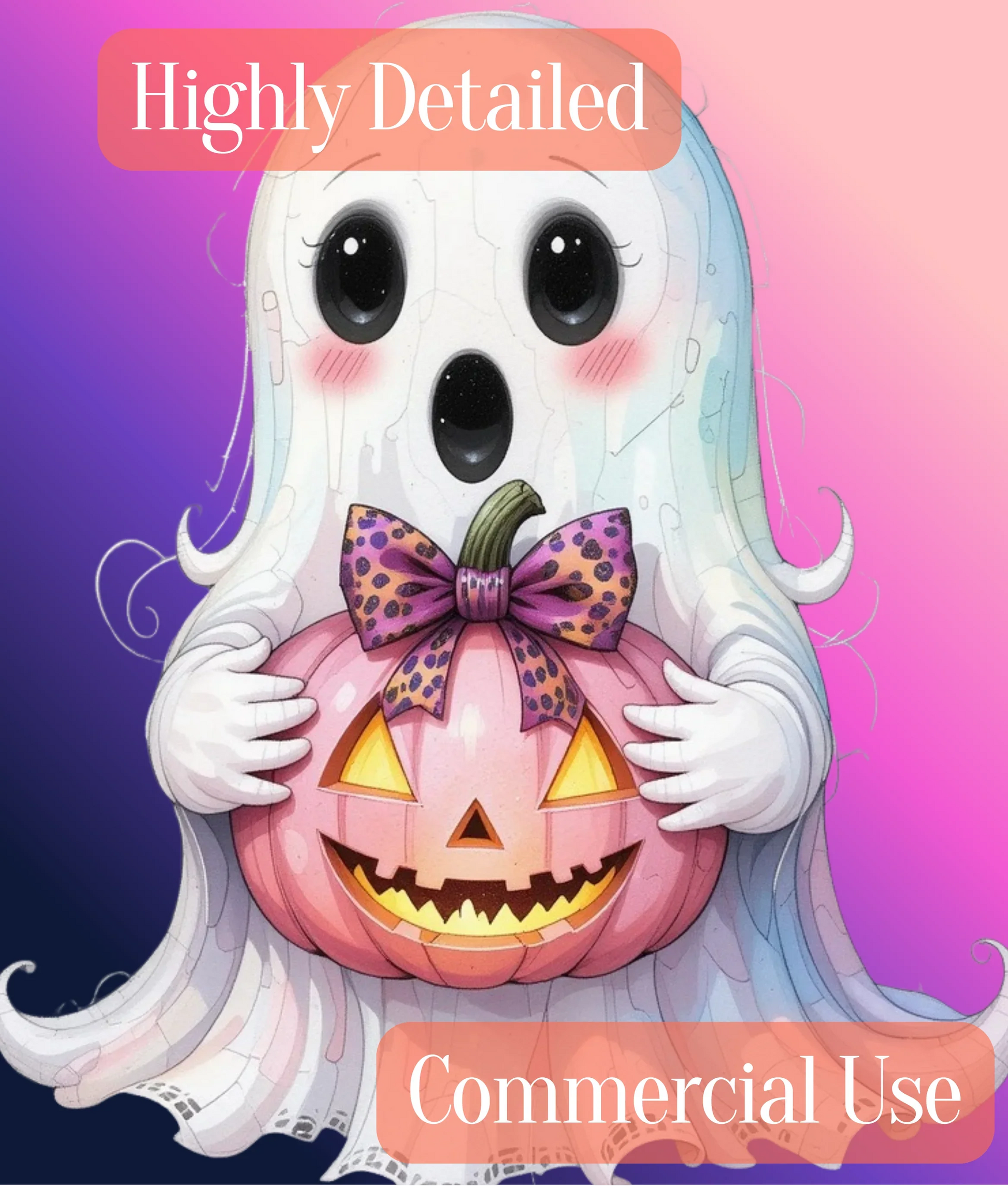Preppy Halloween Ghost Clipart Bundle - CraftNest - Digital Crafting and Art