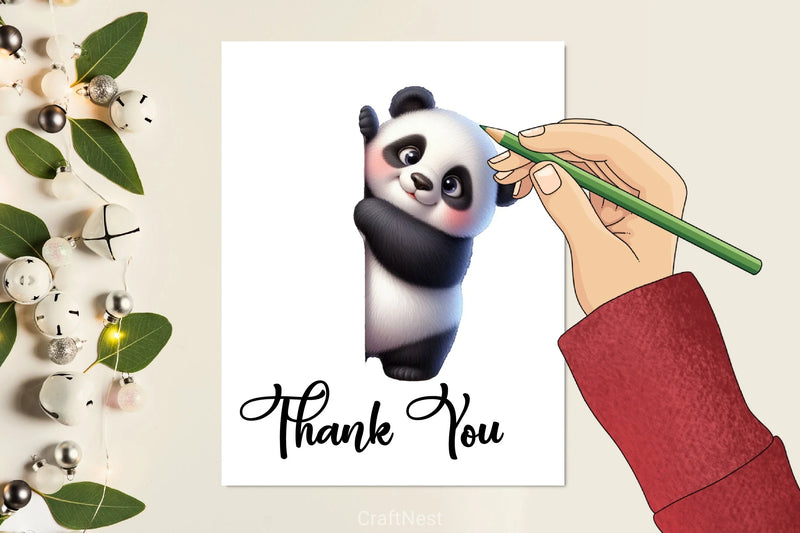 Panda Peeking Clipart Bundle - CraftNest - Digital Crafting and Art