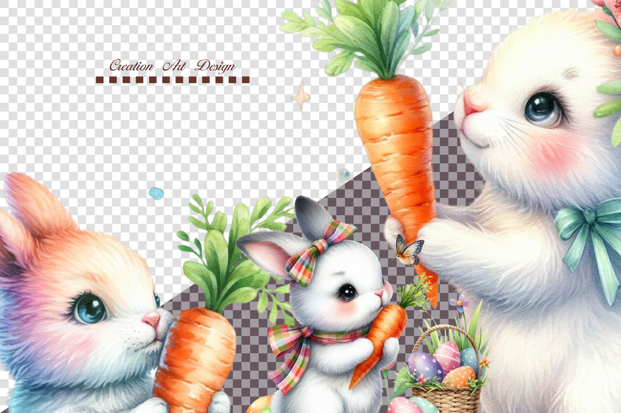 Easter Bunny 1 Clipart Bundle - CraftNest - Digital Crafting and Art