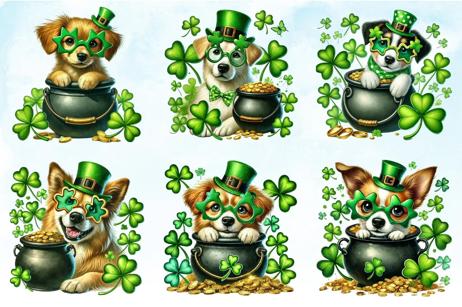 St Patrick's Day Dog Clipart Bundle - CraftNest - Digital Crafting and Art