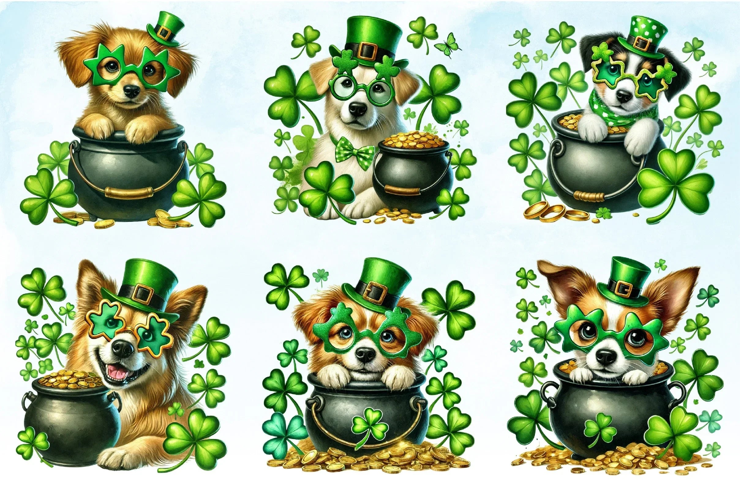 St Patrick's Day Dog Clipart Bundle - CraftNest - Digital Crafting and Art