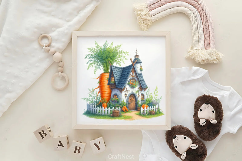 Fantasy Carrot House Clipart Bundle - CraftNest - Digital Crafting and Art