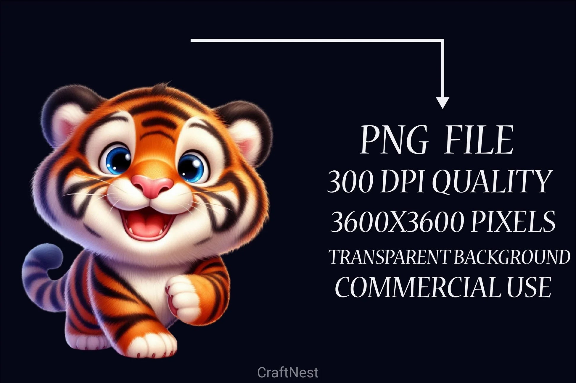 Cute Baby Tiger Clipart Bundle 2 - CraftNest - Digital Crafting and Art