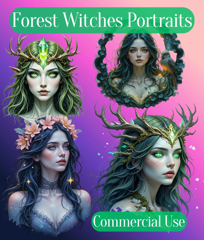 Ethereal Forest Witch Clipart Bundle - CraftNest - Digital Crafting and Art