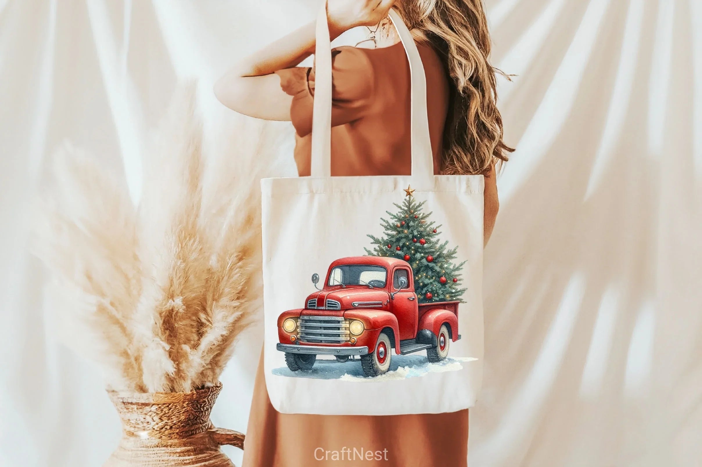 Christmas Red Truck Clipart Bundle - CraftNest - Digital Crafting and Art