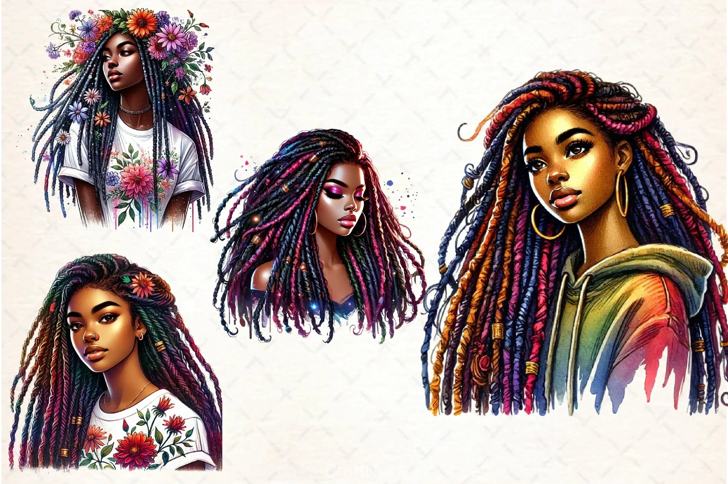 Black History Month Girl Clipart Bundle 1 - CraftNest - Digital Crafting and Art