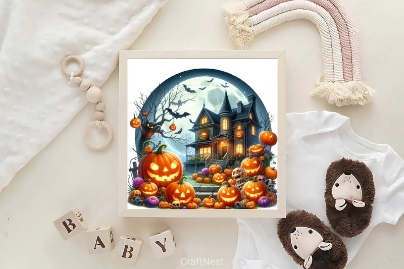 Halloween Pumpkin House Clipart Bundle - CraftNest - Digital Crafting and Art
