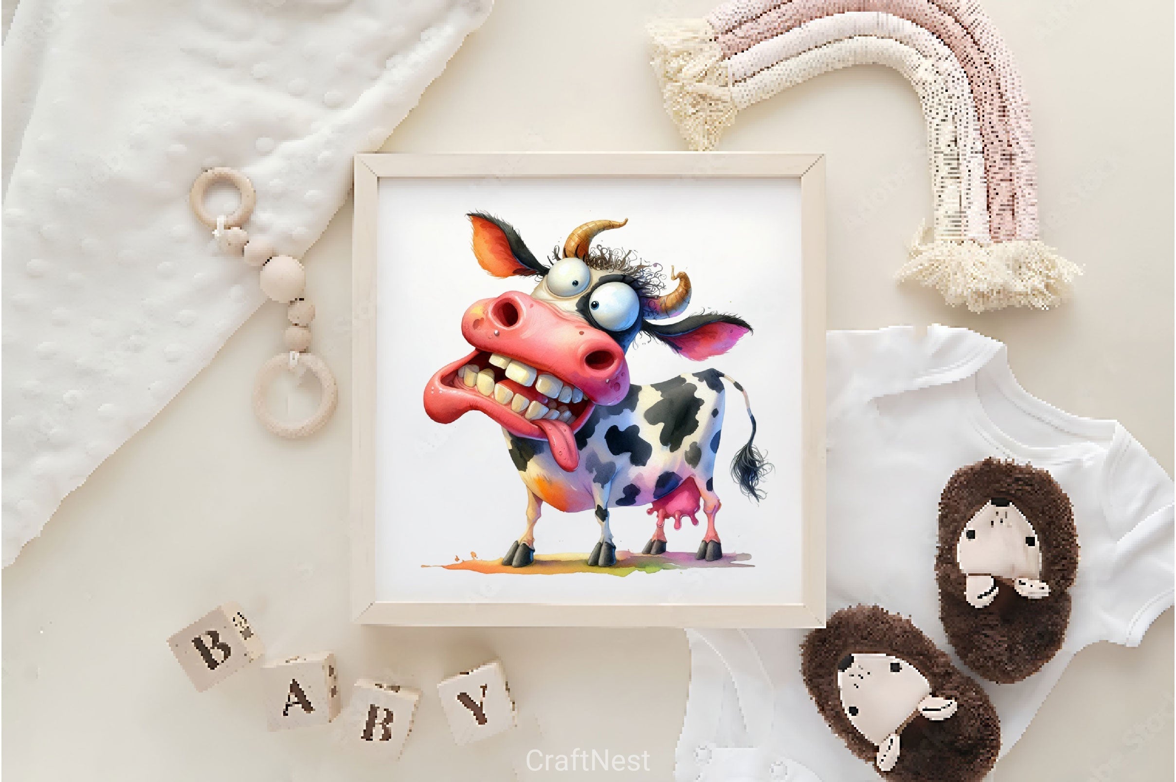 Funny Cows Cute Cow Farm Clipart Bundle