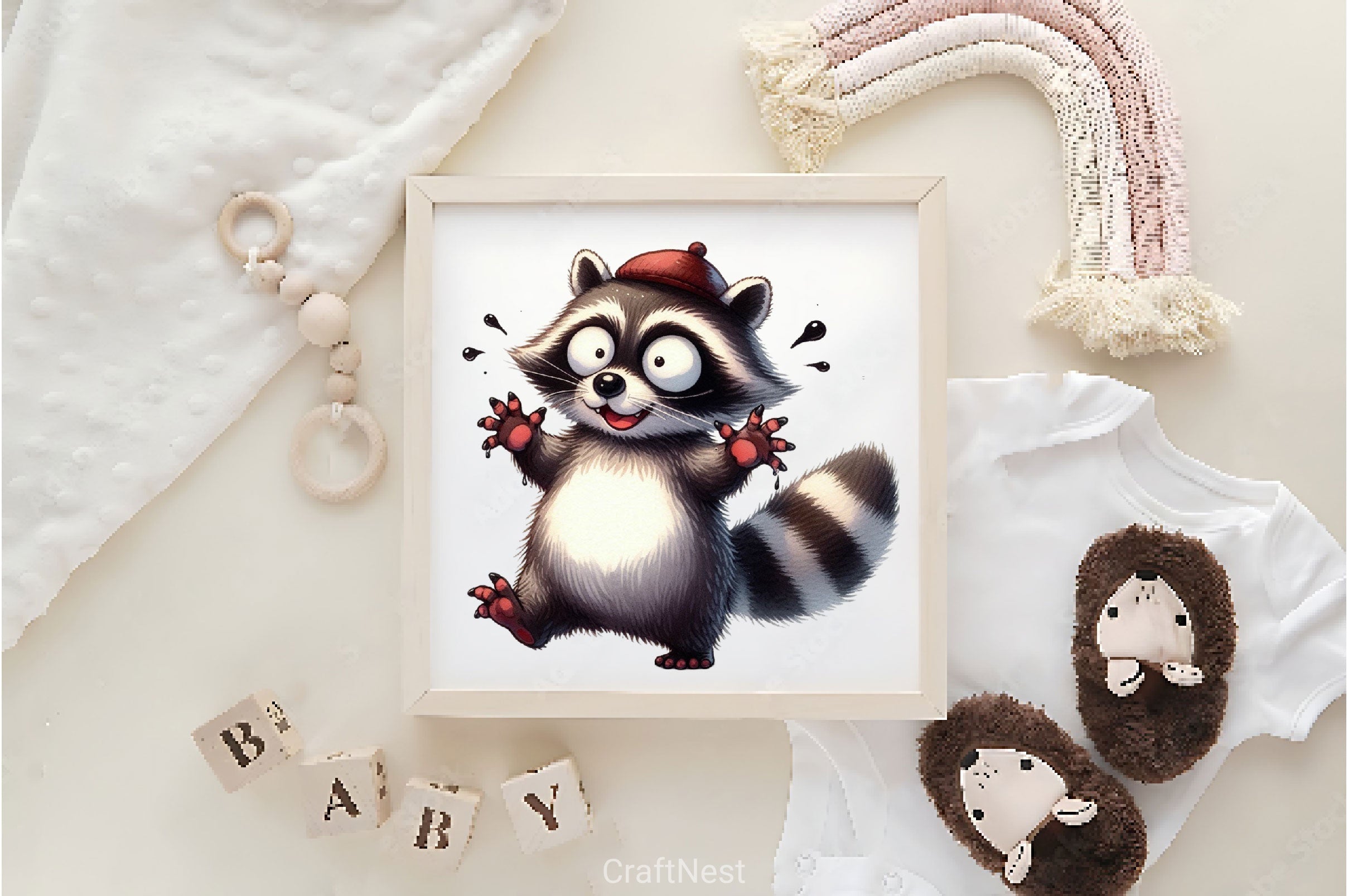 Funny Raccoon Clipart Bundle 3