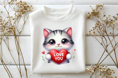 Love You Cat Valentine's Clipart Bundle 3 - CraftNest - Digital Crafting and Art