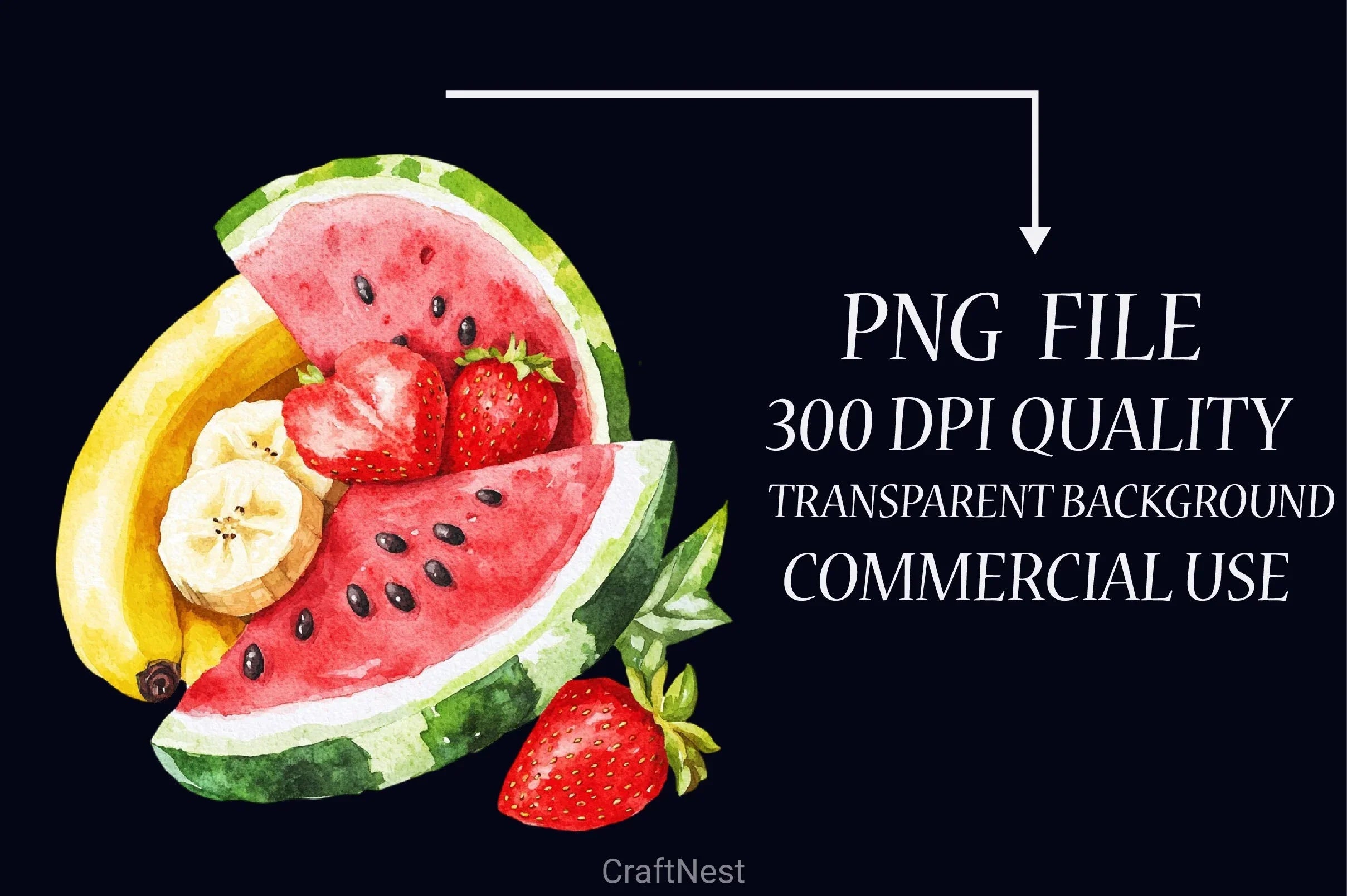 Summer Fruits Clipart Bundle - CraftNest - Digital Crafting and Art