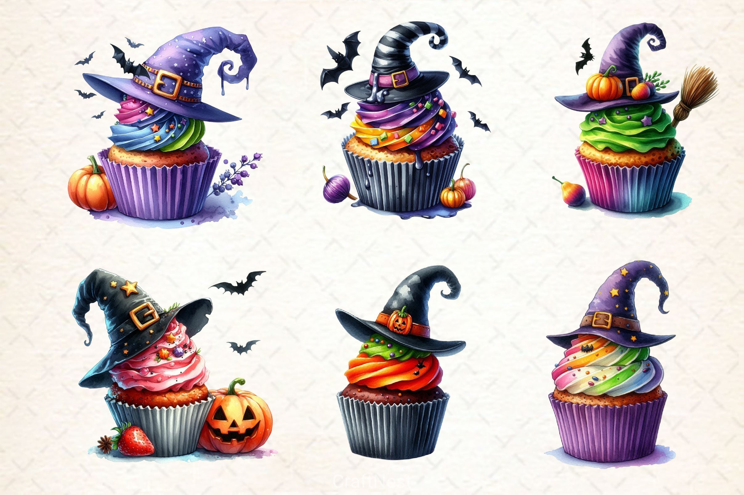 Halloween Cupcake Clipart Bundle 2