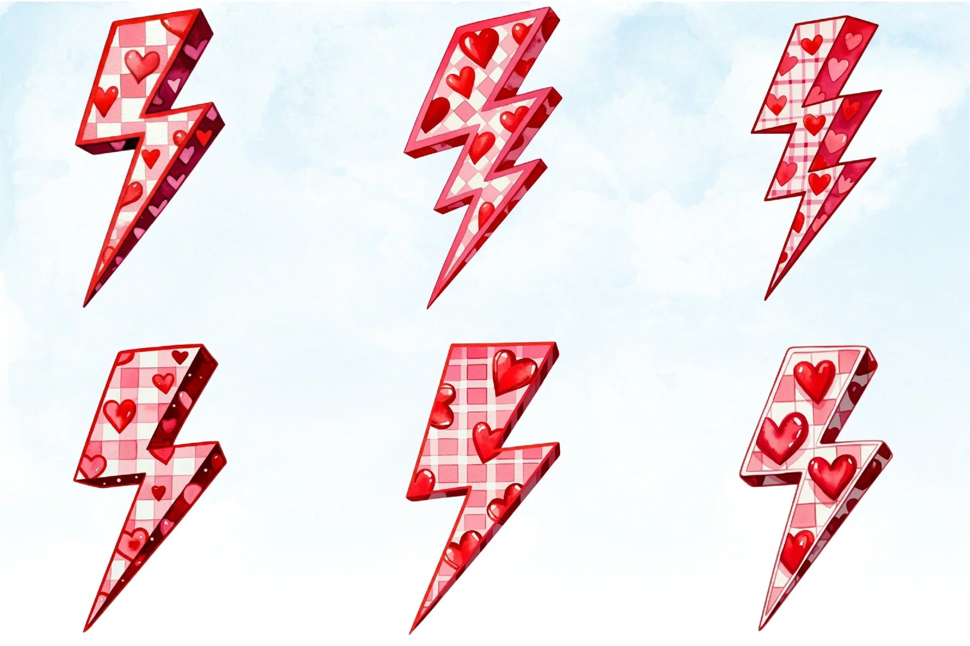 Valentine's Lightning Bolt Clipart Bundle - CraftNest - Digital Crafting and Art