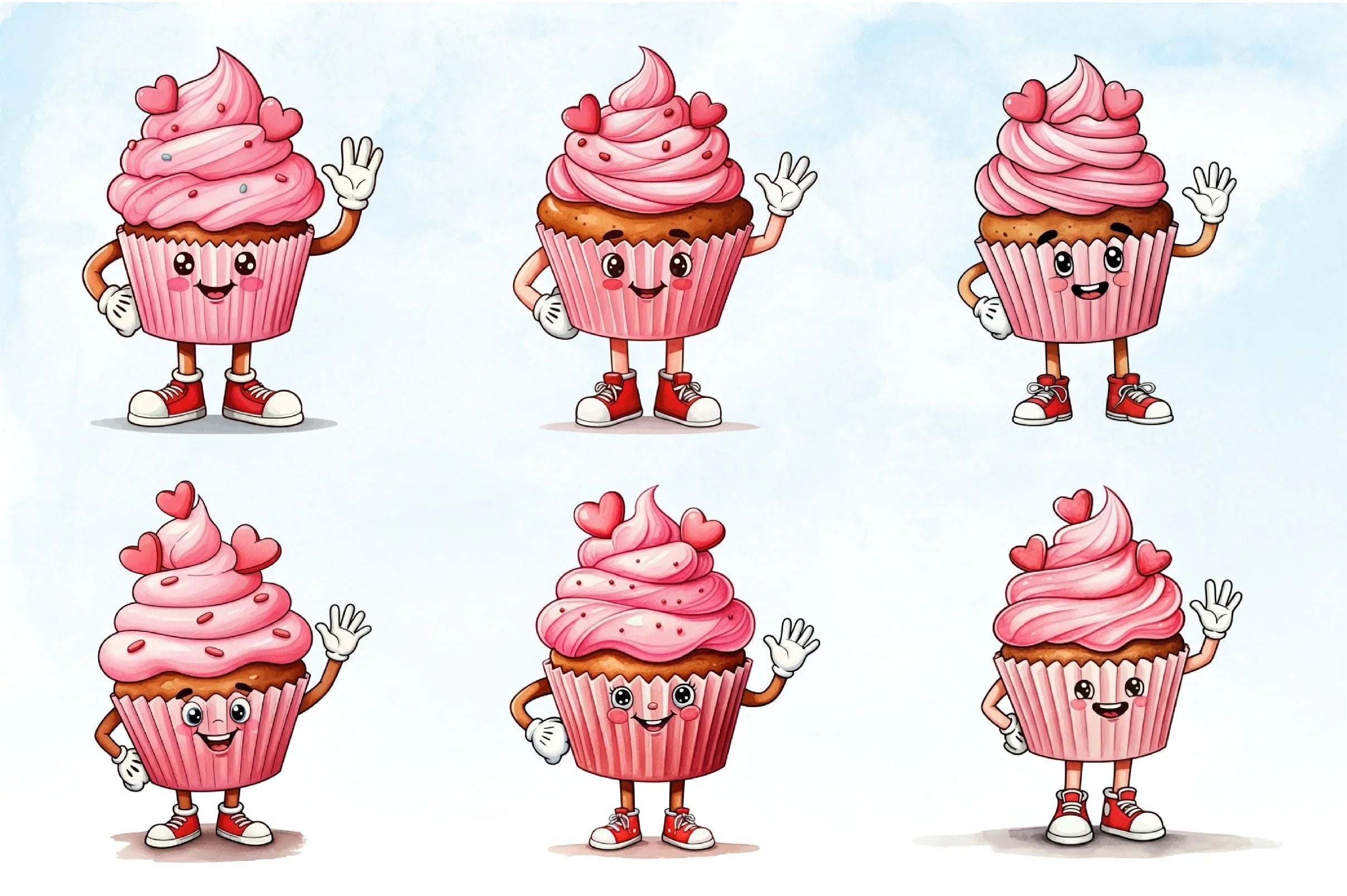 Kawaii Valentine Cupcake Clipart Bundle - CraftNest - Digital Crafting and Art