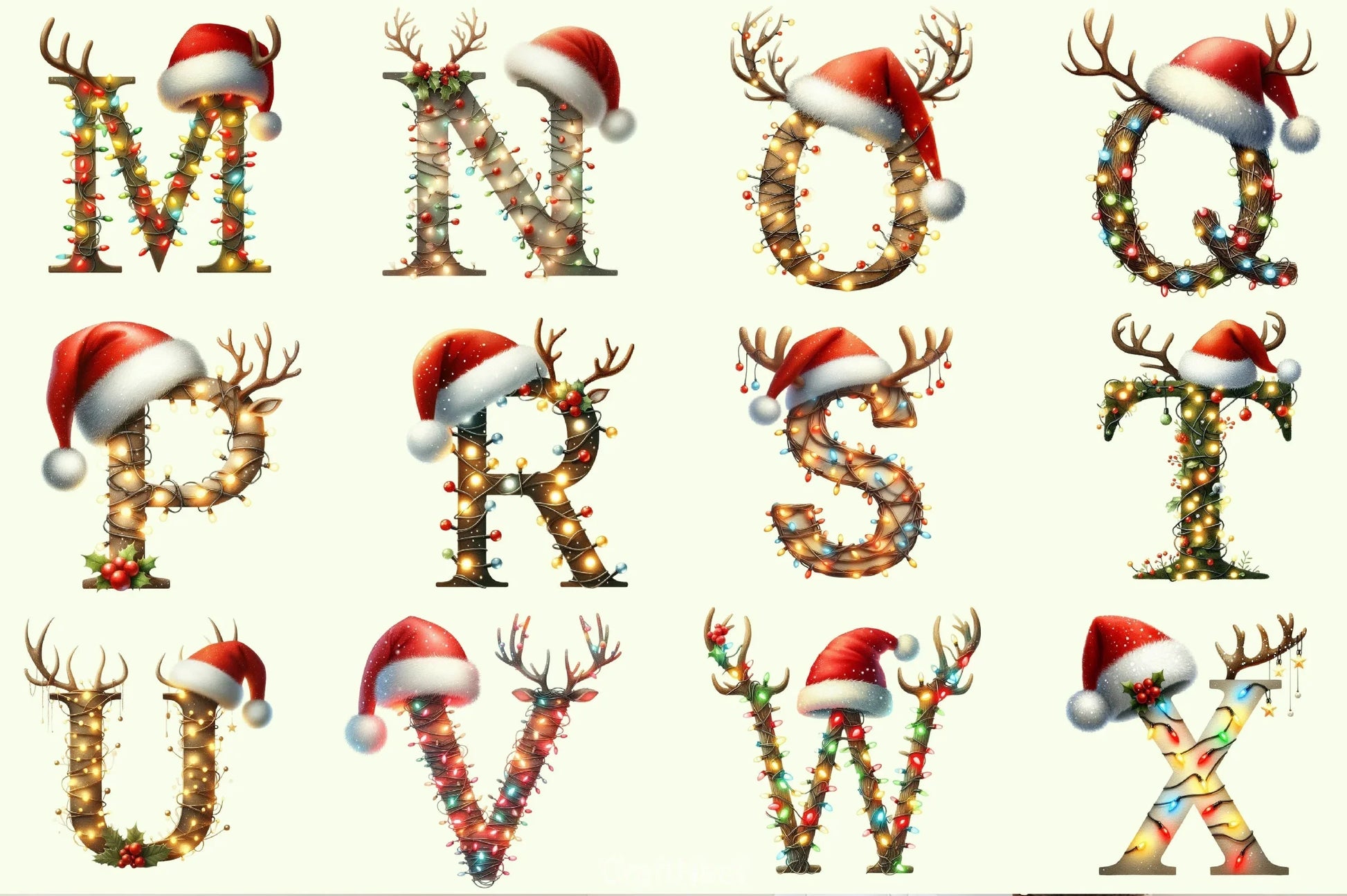 Christmas Alphabet Clipart Bundle - CraftNest - Digital Crafting and Art