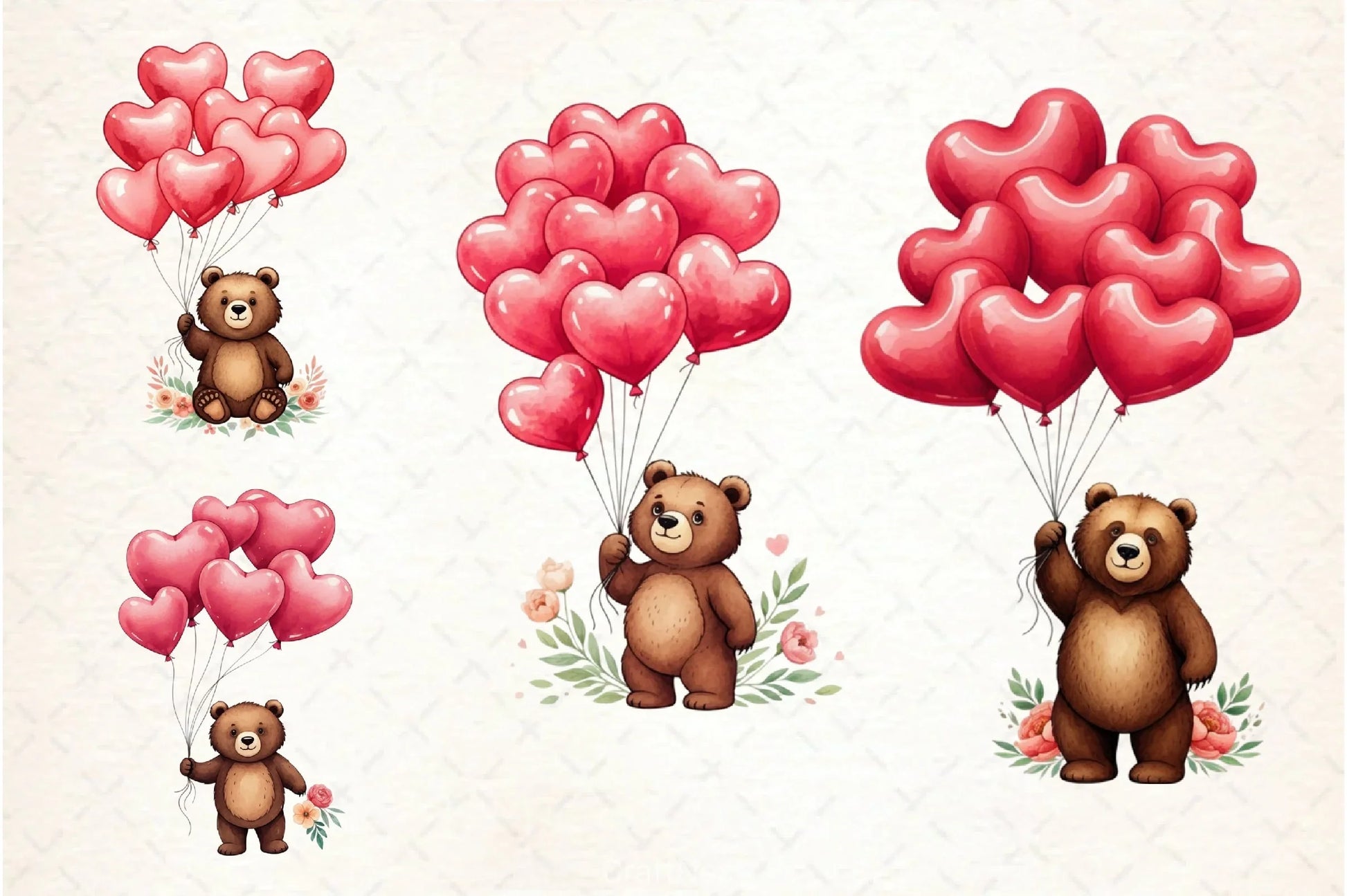 Valentine Teddy Bear Clipart Bundle 2 - CraftNest - Digital Crafting and Art