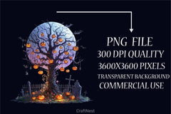Halloween Tree Clipart Bundle 1 - CraftNest - Digital Crafting and Art