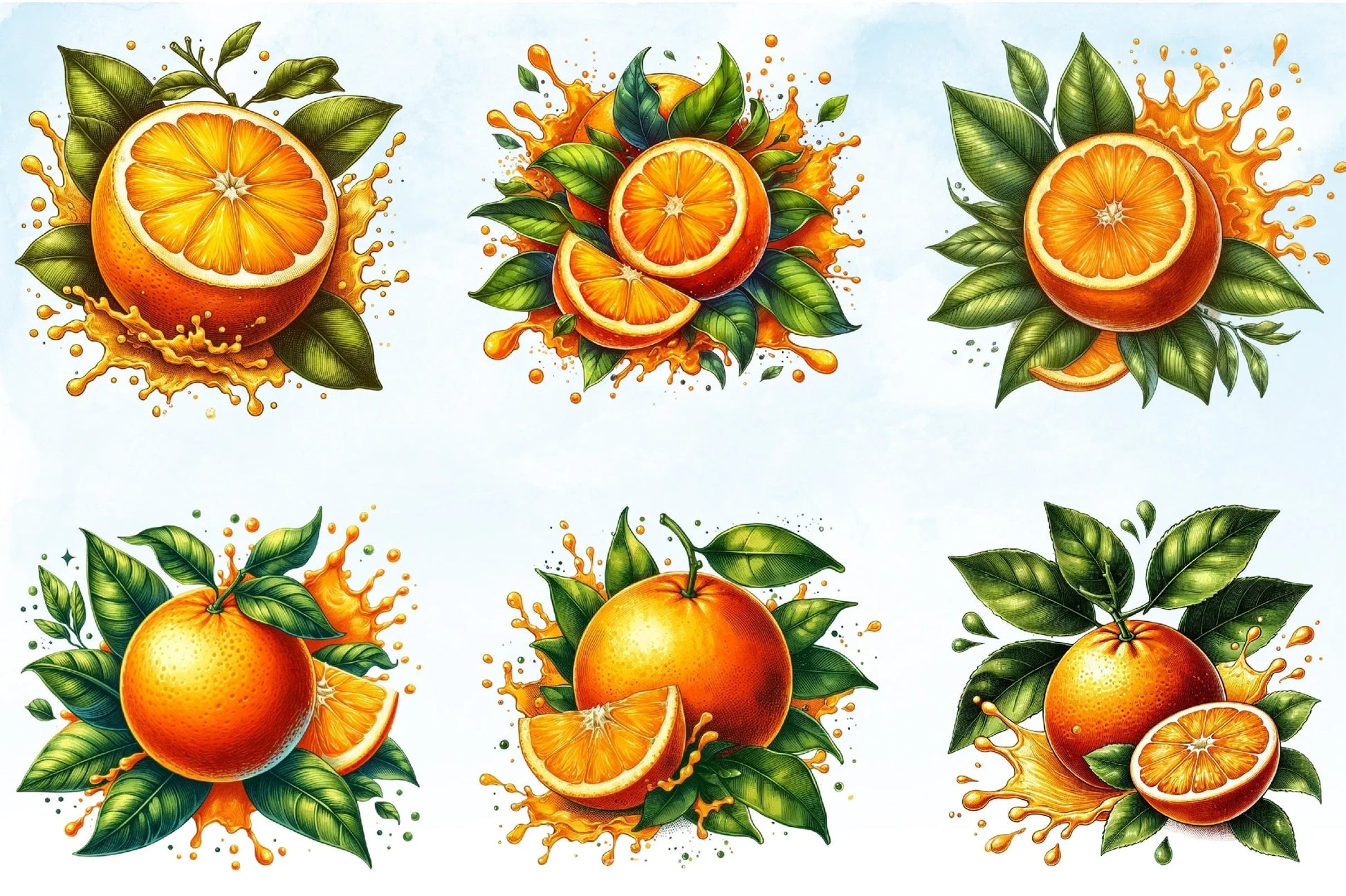 Quarter Orange Clipart Bundle - CraftNest - Digital Crafting and Art